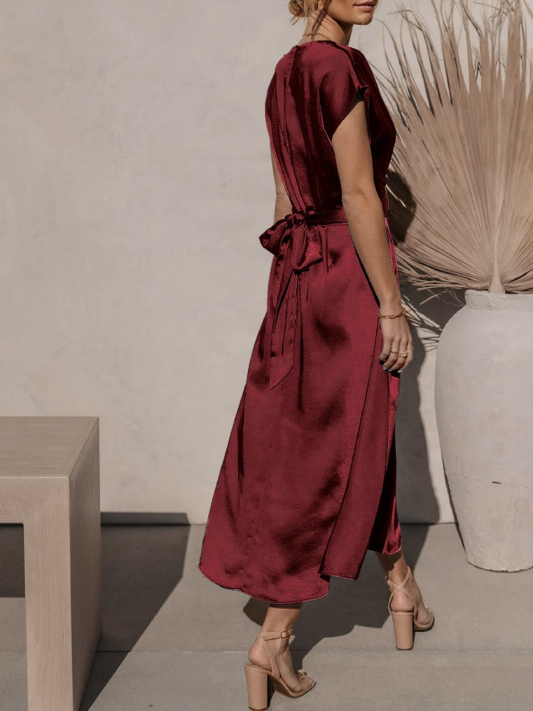 Vestido Cruzado con Cintura Ajustable para Mujer | Ideal para Uso Diario y Eventos