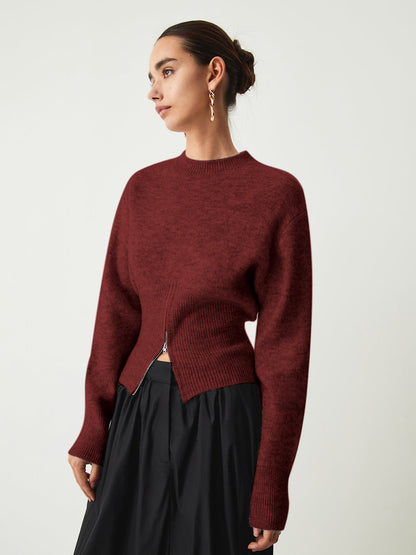 Jersey De Manga Larga Con Cuello Redondo Y Tejido Elástico Para Mujer | Ideal Para Uso Diario