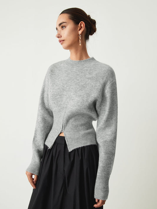 Jersey De Manga Larga Con Cuello Redondo Y Tejido Elástico Para Mujer | Ideal Para Uso Diario