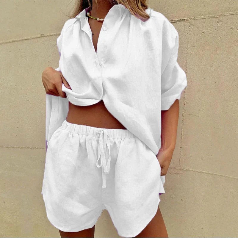 Conjunto con Camisa de Manga Corta y Short para Adultos | Ideal para Verano