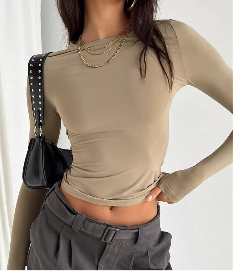 Top Con Diseño Simple Y Manga Larga Para Mujer | Ideal Para Uso Diario Y Profesional