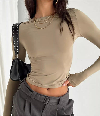 Top Con Diseño Simple Y Manga Larga Para Mujer | Ideal Para Uso Diario Y Profesional