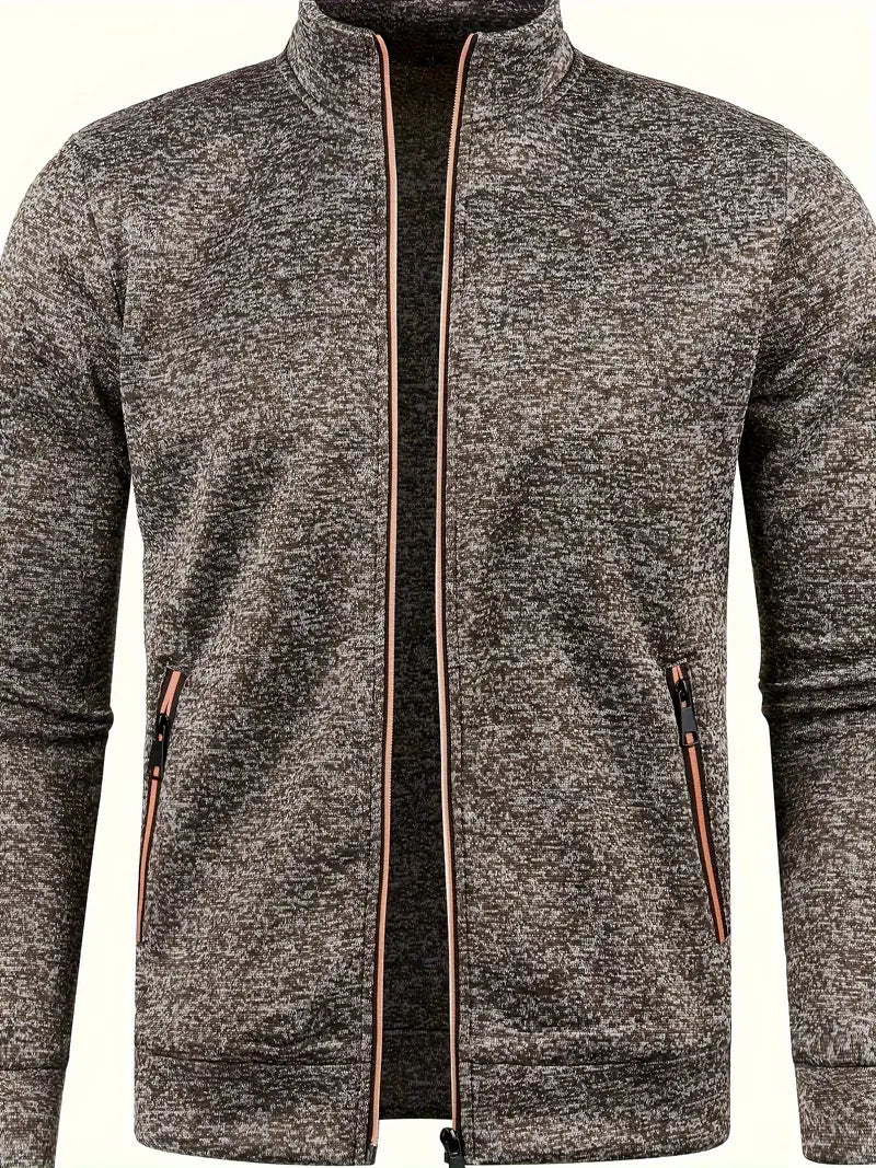 Chaqueta con Cierre de Cremallera y Cuello Alto para Hombre | Ideal para Actividades Deportivas