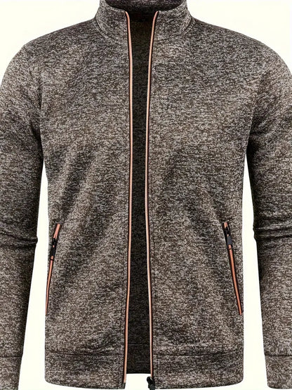 Chaqueta con Cierre de Cremallera y Cuello Alto para Hombre | Ideal para Actividades Deportivas