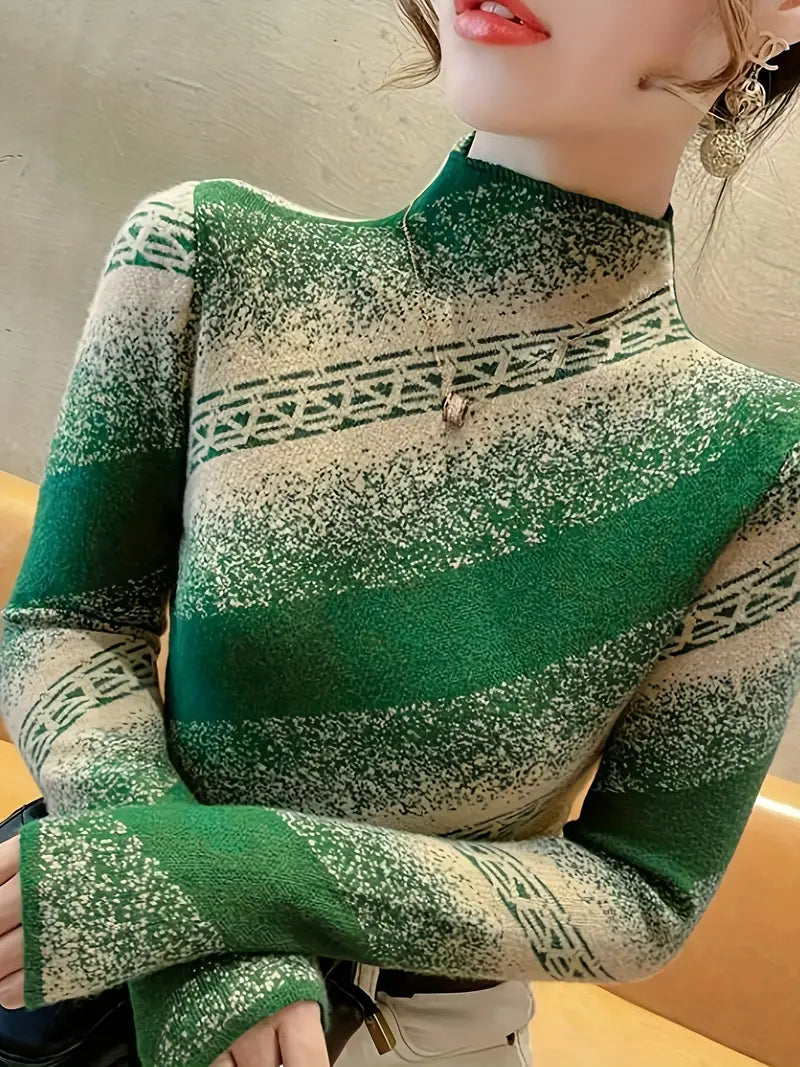 Jersey De Punto Con Diseño De Rayas Para Mujer | Ideal Para Uso Diario