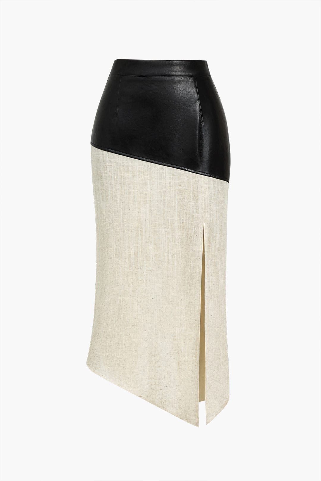 Falda Midi de Talle Alto con Diseño Asimétrico y Fenda Lateral para Mujer | Ideal para Uso Diario o Eventos Planificados
