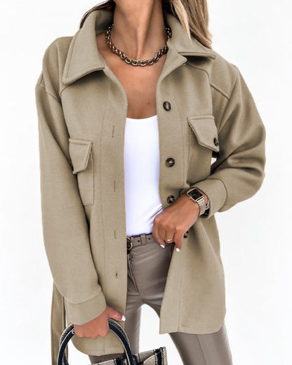 Chaqueta Con Cinturón Extraíble Y Cierre De Botones Para Mujer | Ideal Para Uso Diario Y Oficina