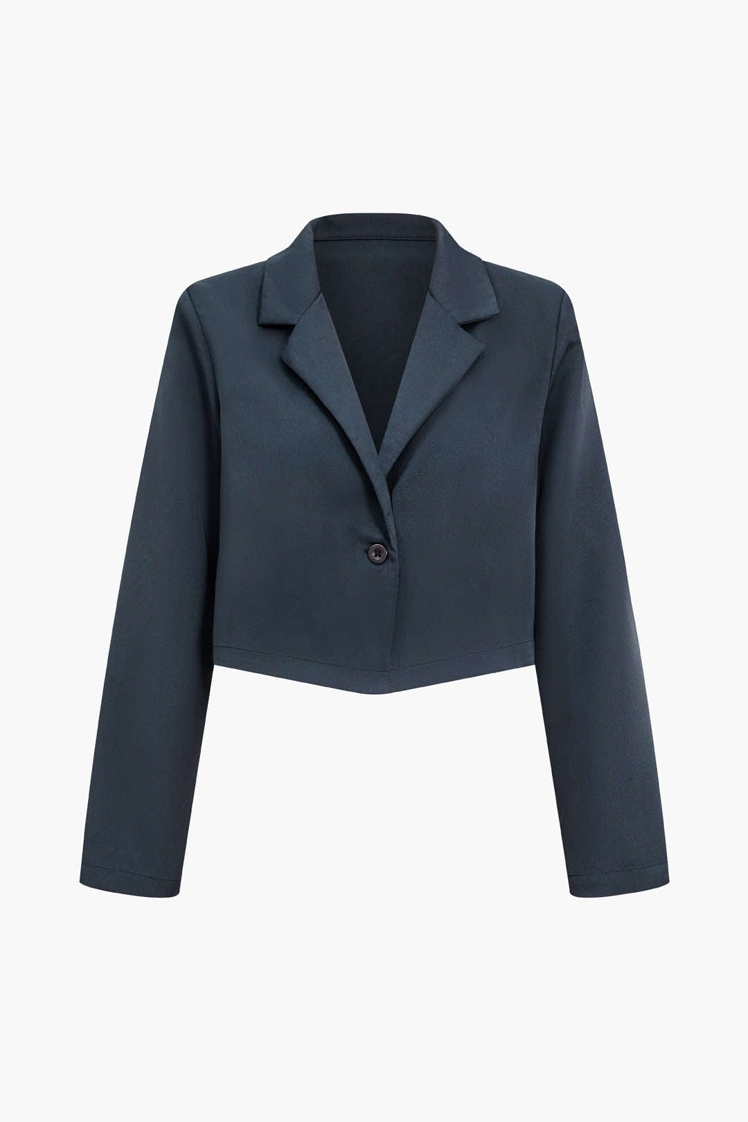Conjunto De Blazer Corto Y Pantalón De Cintura Alta | Uso Profesional Y Versátil