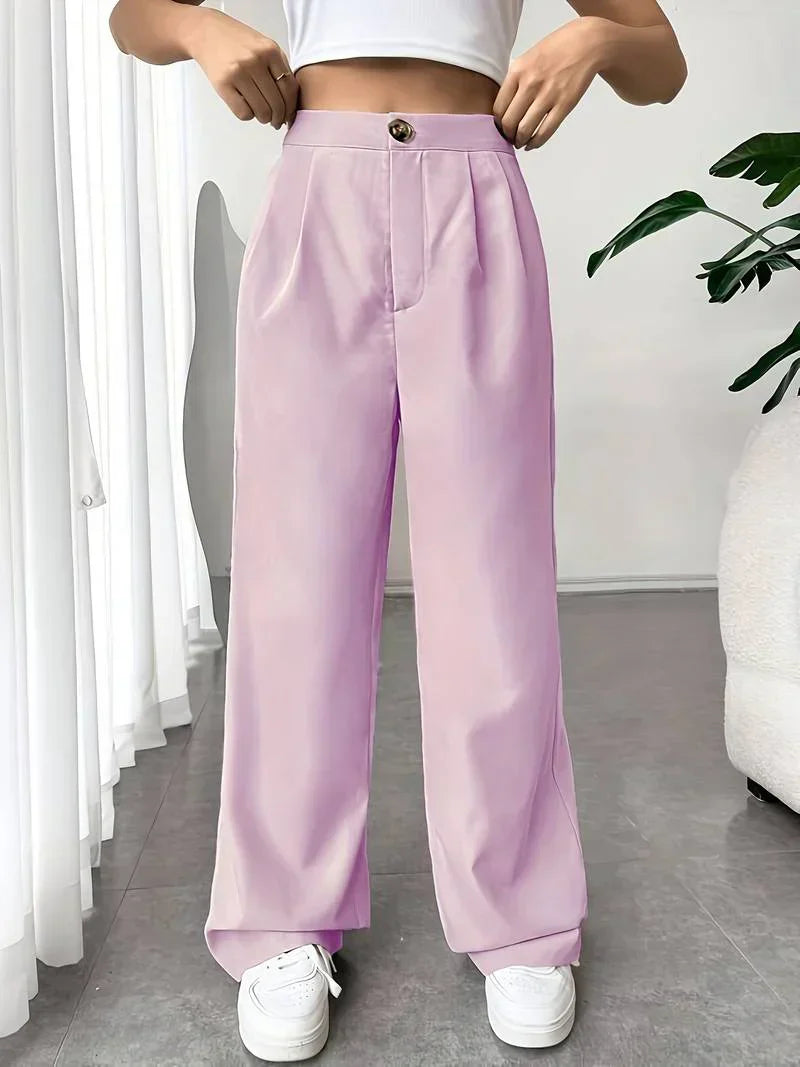 Pantalón Ancho de Corte Relajado para Mujer | Ideal para Uso Diario, Trabajo y Salidas