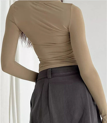Top Con Diseño Simple Y Manga Larga Para Mujer | Ideal Para Uso Diario Y Profesional