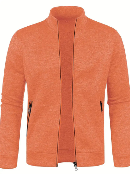 Chaqueta con Cierre de Cremallera y Cuello Alto para Hombre | Ideal para Actividades Deportivas