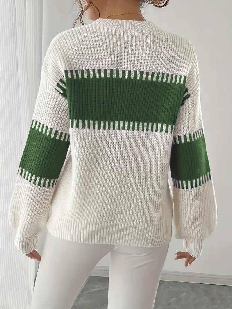 Jersey De Manga Larga Con Cuello Redondo Para Mujer | Ideal Para Uso Diario Y Trabajo
