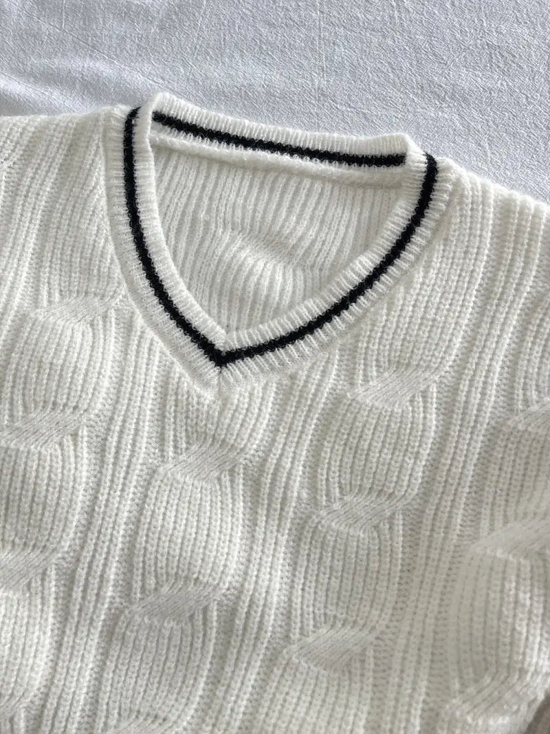 Jersey de Punto para Mujer con Cuello en V | Ideal para Uso Diario