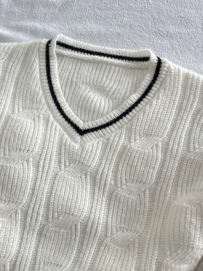 Jersey de Punto para Mujer con Cuello en V | Ideal para Uso Diario