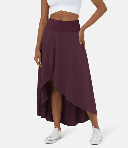Falda Midi De Talle Alto Con Bajo Fruncido Para Mujer | Ideal Para Uso Diario