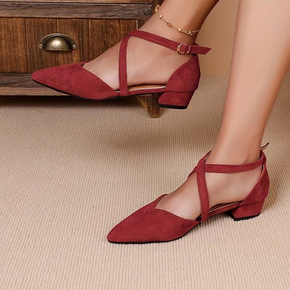 Zapatos De Punta Con Correa Y Suela Plana Para Mujer | Ideales Para Uso Diario Y Contextos Formales