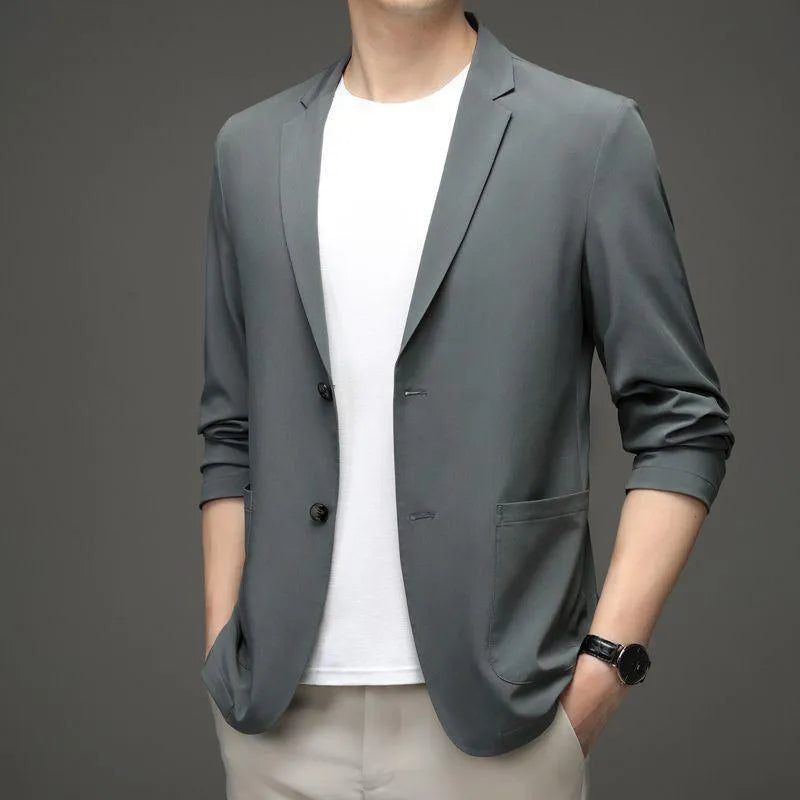 Blazer Ligero Con Botones Y Solapa Plana Para Hombre | Ideal Para Clima Cálido Y Uso Diario