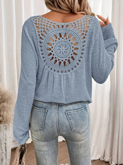 Jersey Con Cuello En V Y Textura Gofrada Para Mujer | Ideal Para Uso Diario U Ocasional