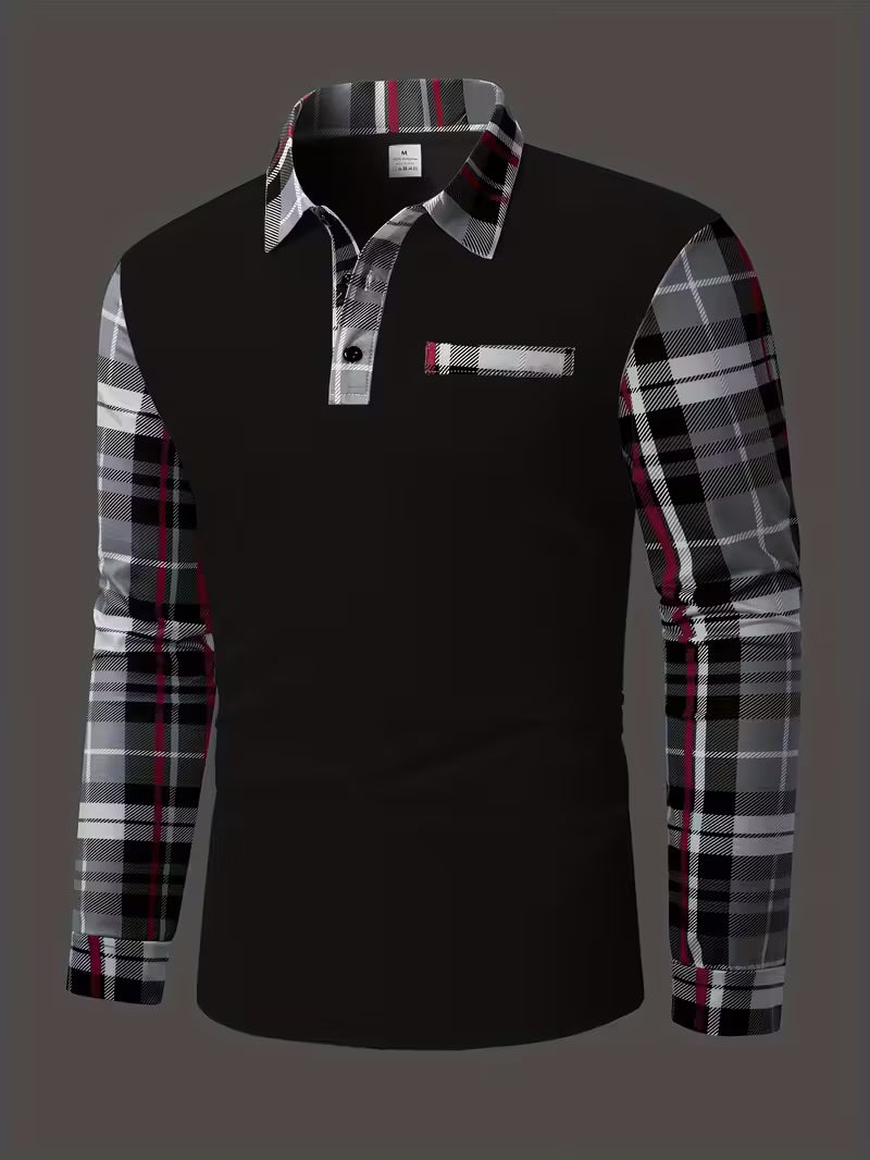 Camisa De Manga Larga Con Detalle En El Pecho Para Hombre | Ideal Para Uso Diario