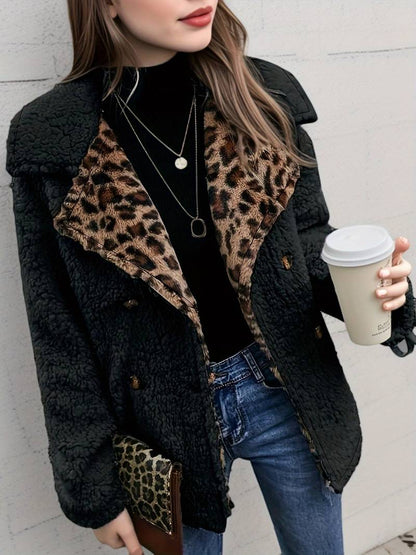Chaqueta Con Estampado Animal y Manga Larga Para Mujer | Ideal Para Invierno