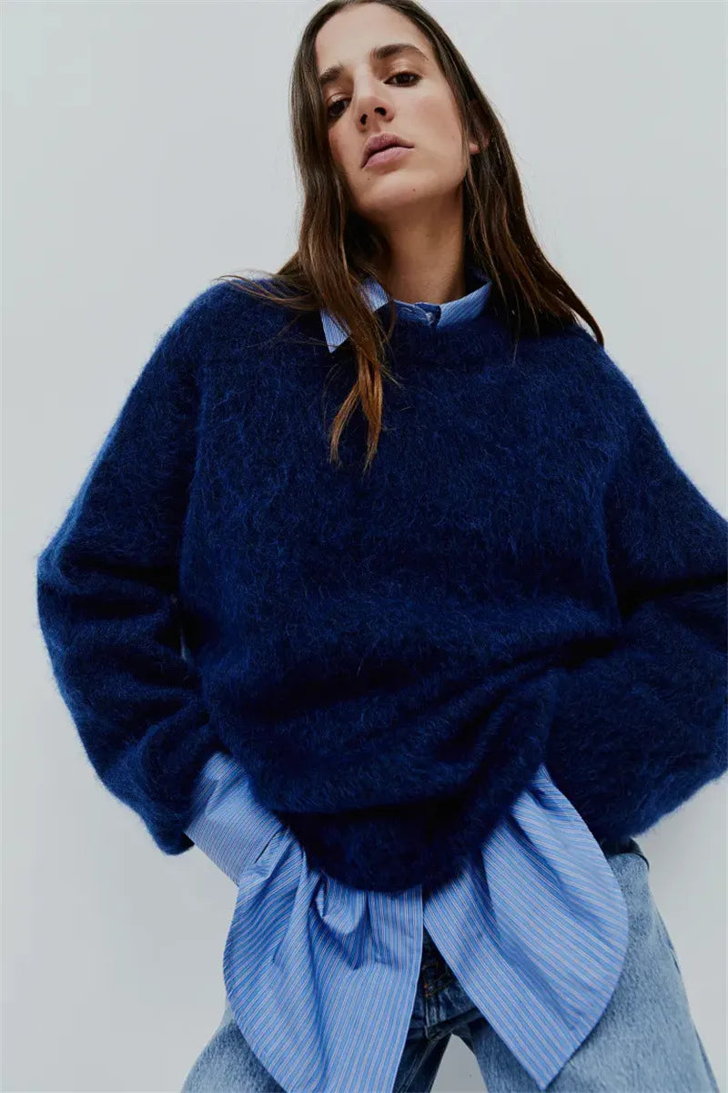 Suéter Oversized Con Diseño Liso Para Mujer | Ideal Para Otoño E Invierno