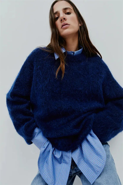Suéter Oversized Con Diseño Liso Para Mujer | Ideal Para Otoño E Invierno