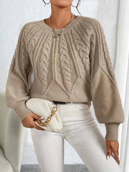 Jersey de Punto Grueso con Mangas Abullonadas para Mujer | Ideal para Temporadas Frescas