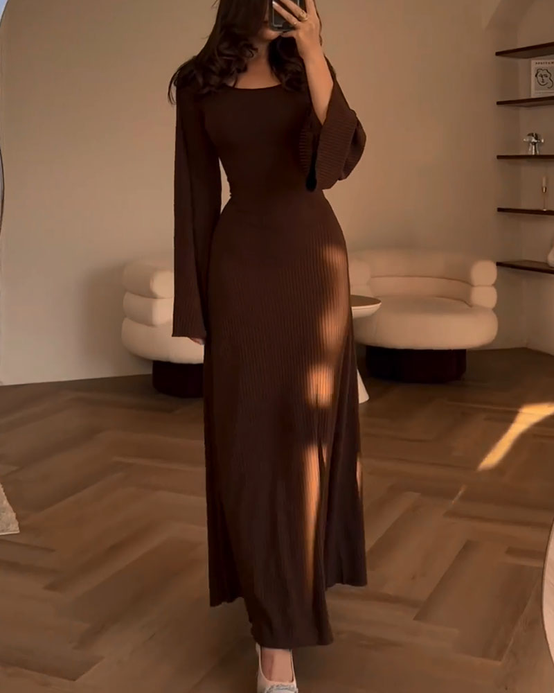 Vestido Maxi Ajustado con Falda Fluida para Mujer | Ideal para Uso Diario y Salidas Planificadas