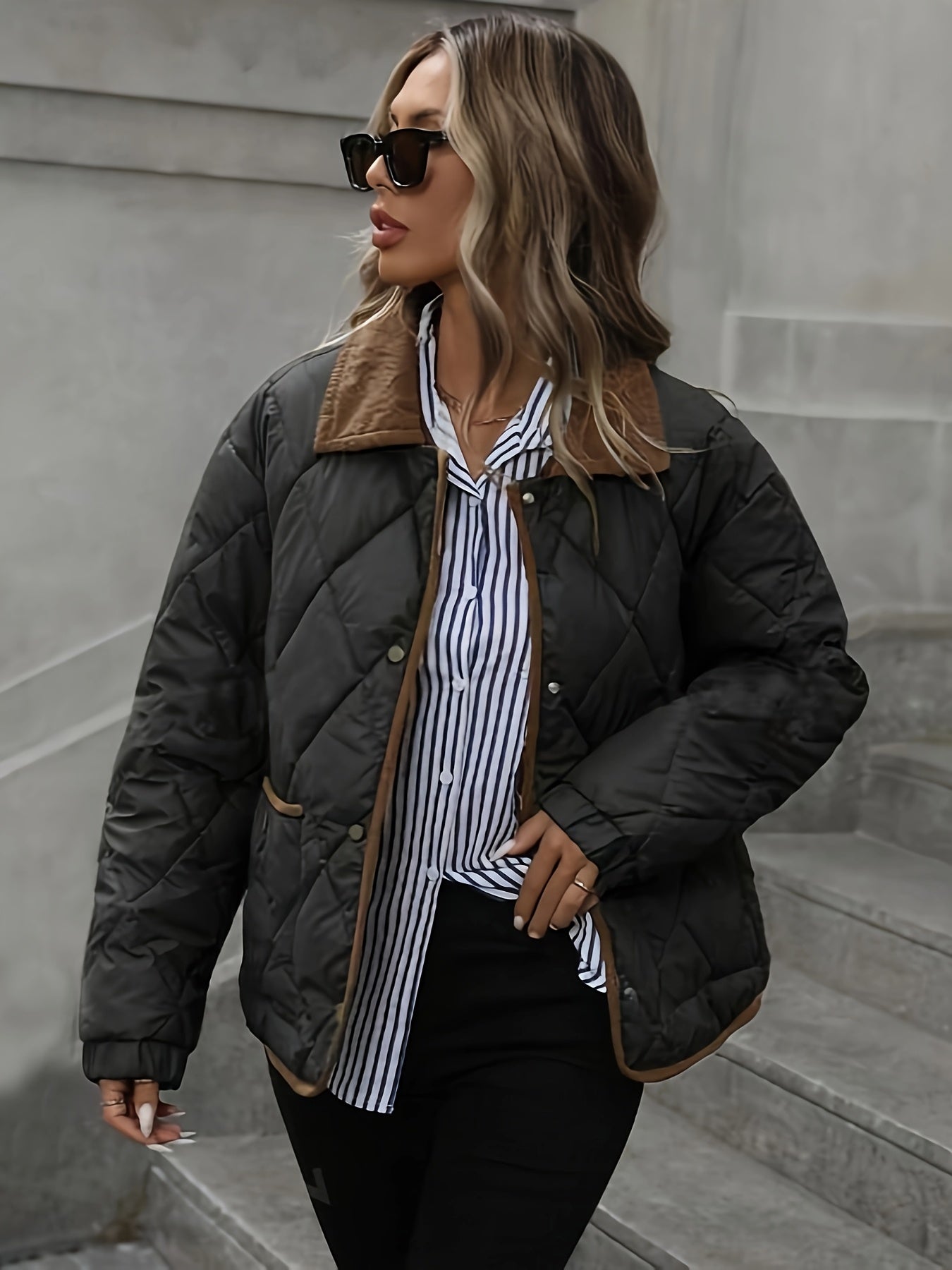 Chaqueta de Temporada Media para Mujer con Corte Ajustado y Longitud Intermedia | Uso Diario