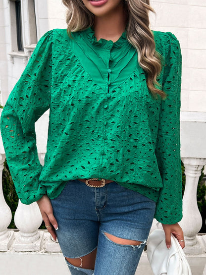 Blusa Con Cuello Redondo Y Volantes Para Mujer | Ideal Para Uso Diario U Ocasiones Formales