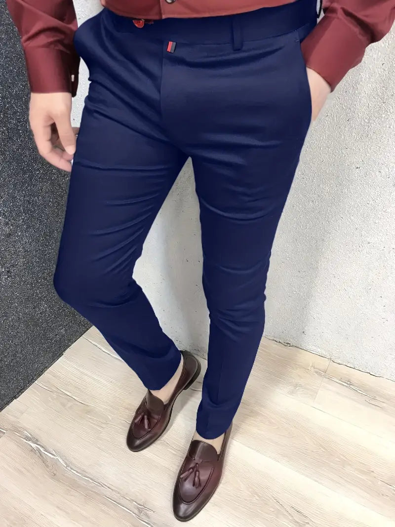Pantalón De Traje Con Corte Ajustado Para Hombres | Ideal Para Uso Profesional Y Formal
