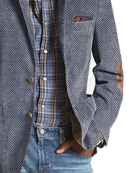 Blazer con Motivo Chevron para Hombre | Ideal para Uso Profesional