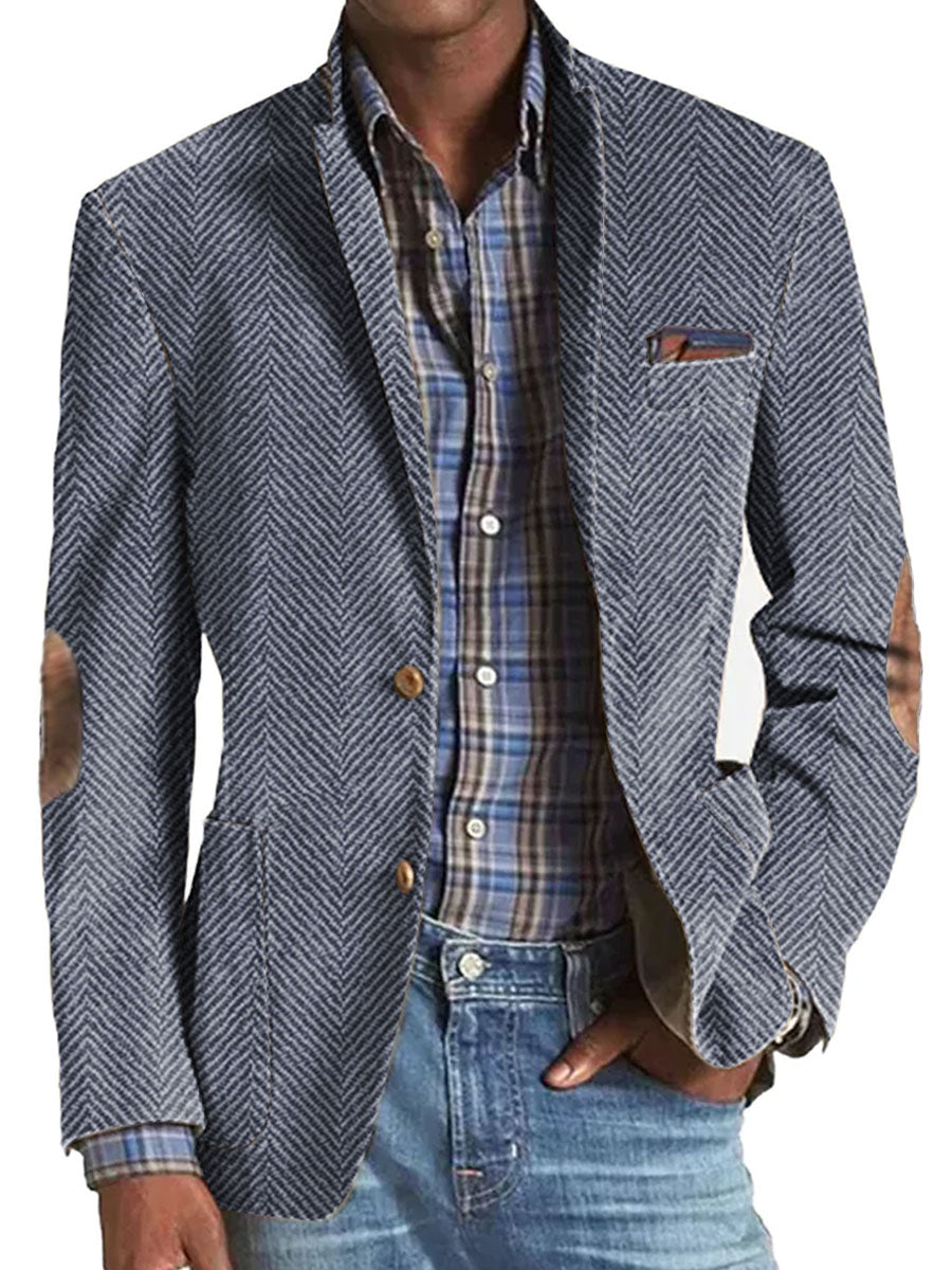 Blazer con Motivo Chevron para Hombre | Ideal para Uso Profesional