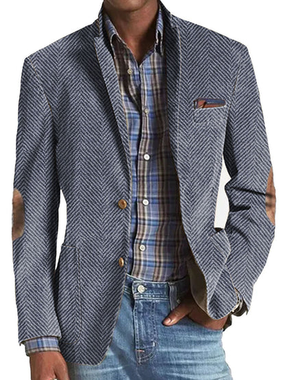 Blazer con Motivo Chevron para Hombre | Ideal para Uso Profesional
