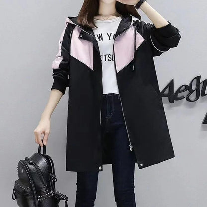 Trench Coat De Largo Medio Con Capucha Para Mujer | Ideal Para Primavera Y Otoño