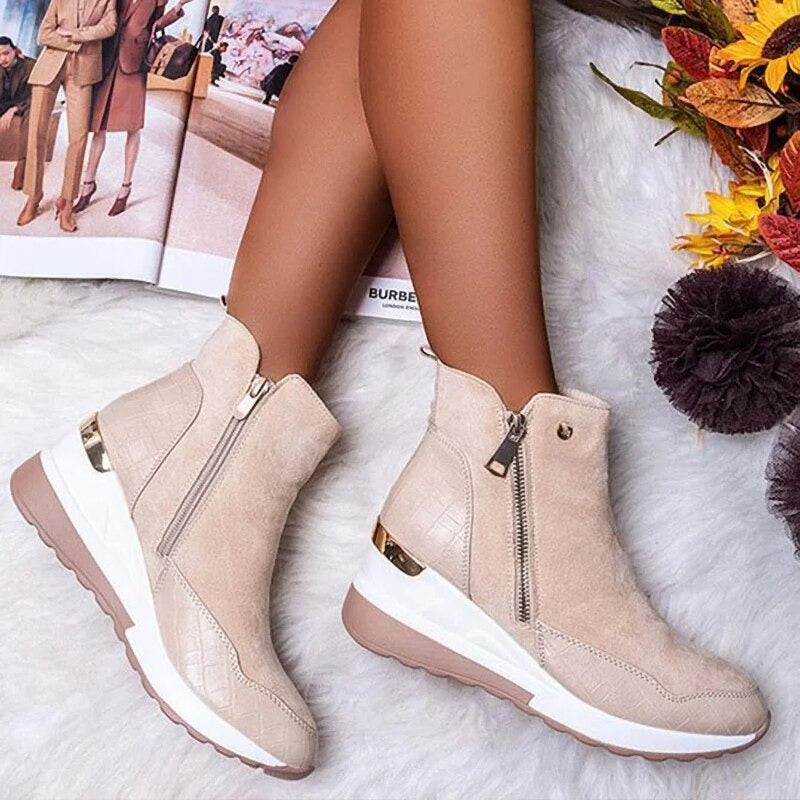 Botines Con Cremallera Doble Para Mujer | Ideal Para Uso Diario Y Temporada Fría