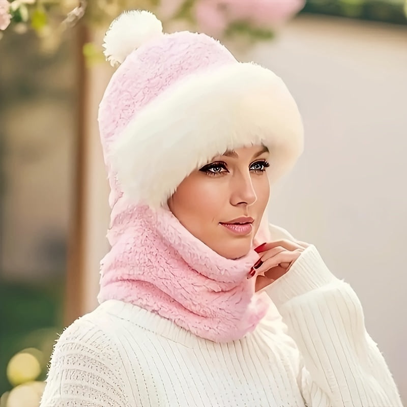 Conjunto de Gorro con Pompón y Bufanda a Juego para Adultos | Ideal para Invierno