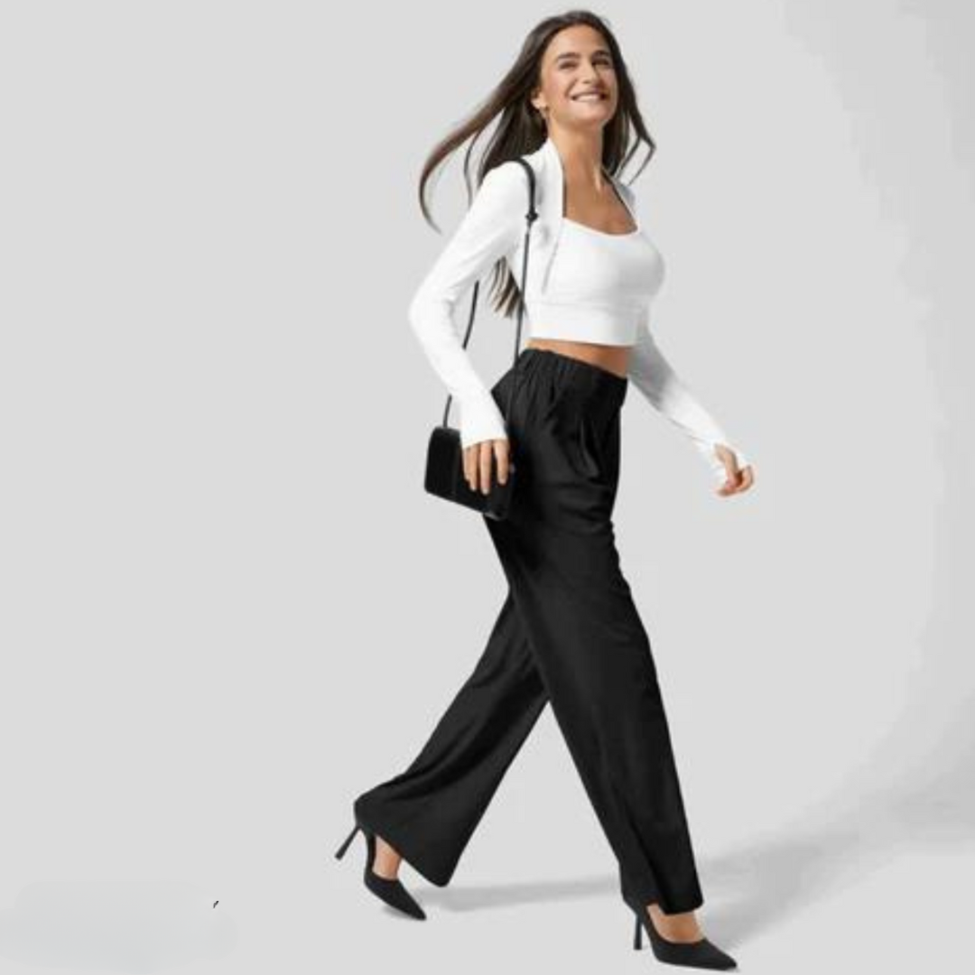 Pantalón De Cintura Alta Con Corte Ajustado Para Mujer | Ideal Para Uso Diario
