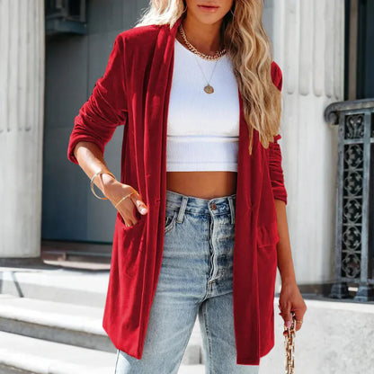 Blazer Con Corte Amplio Y Cierre De Botones Para Mujer | Ideal Para Uso Diario Y Entornos Profesionales