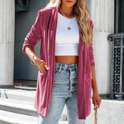 Blazer Con Corte Amplio Y Cierre De Botones Para Mujer | Ideal Para Uso Diario Y Entornos Profesionales
