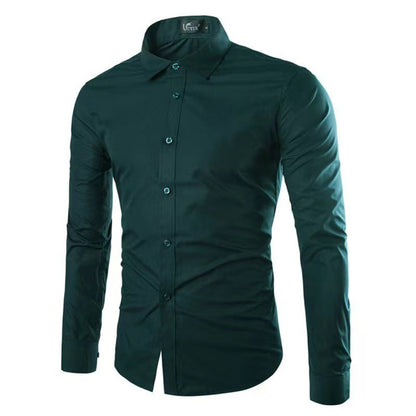 Camisa De Manga Larga Con Corte Cómodo Y Cierre De Botones Para Hombre | Ideal Para Uso Diario Y Contextos Variados