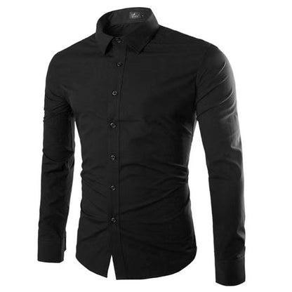 Camisa de Manga Larga con Cierre Abotonado para Hombre | Ideal para Oficina y Uso Diario