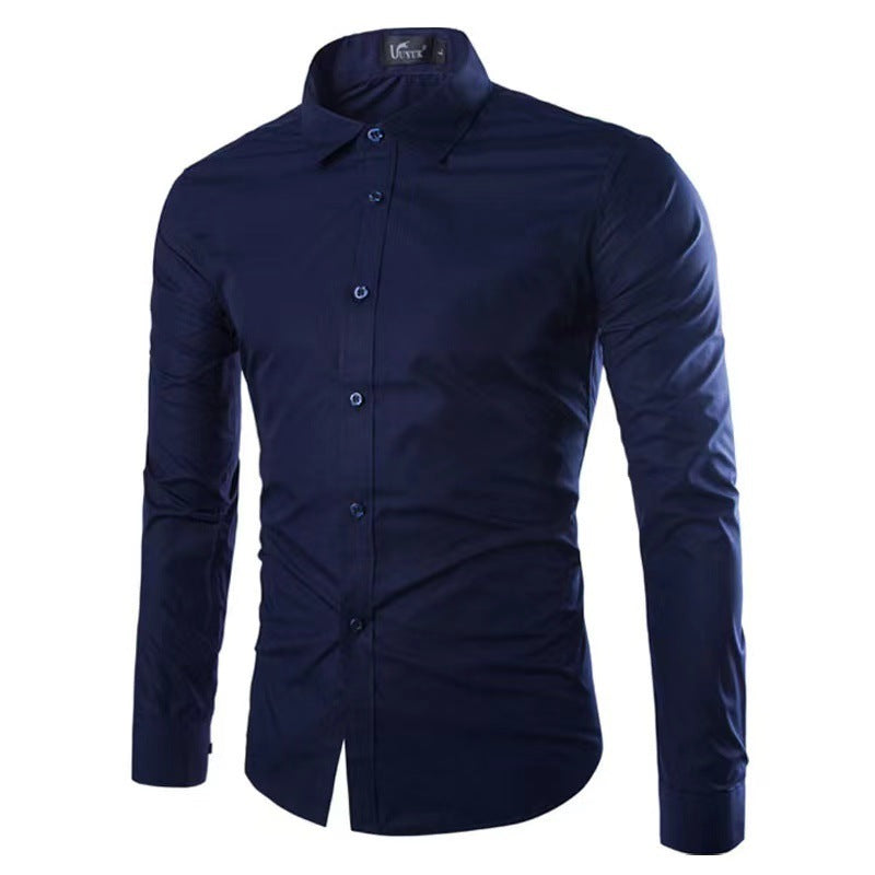 Camisa de Manga Larga con Cierre Abotonado para Hombre | Ideal para Oficina y Uso Diario