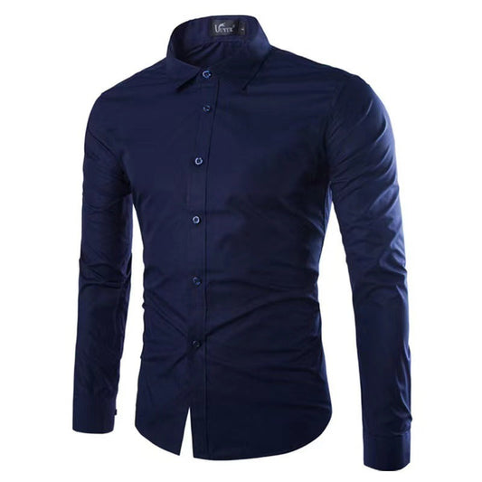Camisa de Manga Larga con Cierre Abotonado para Hombre | Ideal para Oficina y Uso Diario