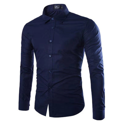 Camisa De Manga Larga Con Corte Cómodo Y Cierre De Botones Para Hombre | Ideal Para Uso Diario Y Contextos Variados