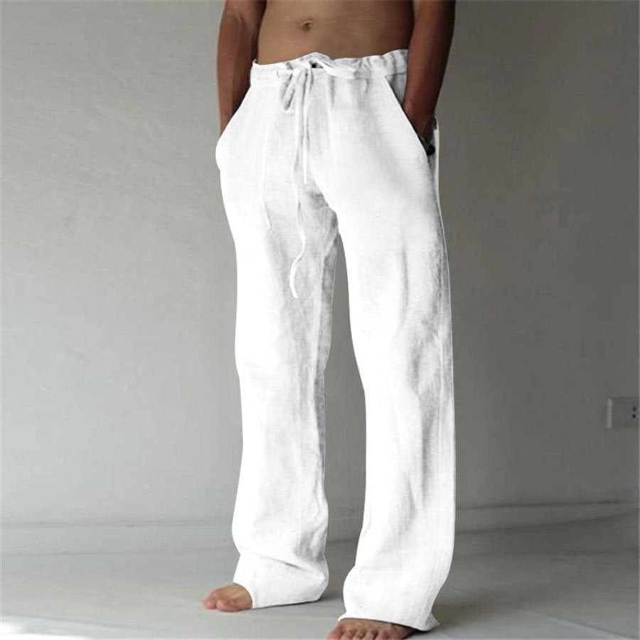 Pantalón de Pierna Ancha con Cintura Elástica y Cordón para Hombre | Ideal para Verano y Ocio