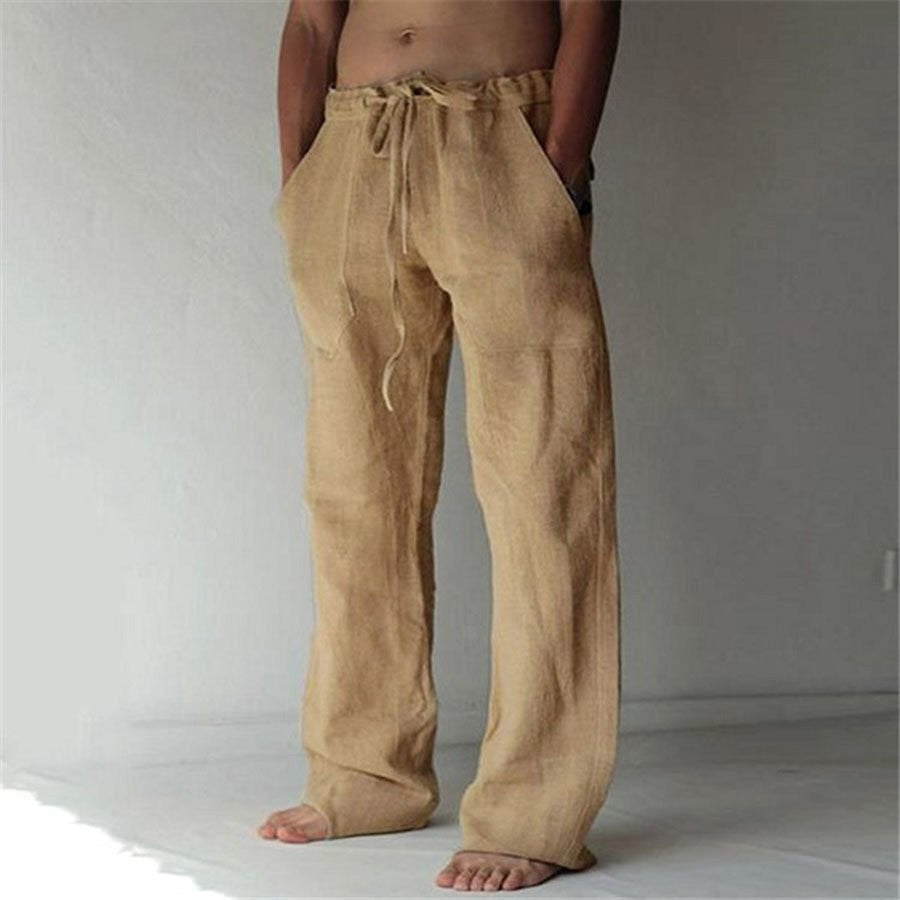 Pantalón de Pierna Ancha con Cintura Elástica y Cordón para Hombre | Ideal para Verano y Ocio