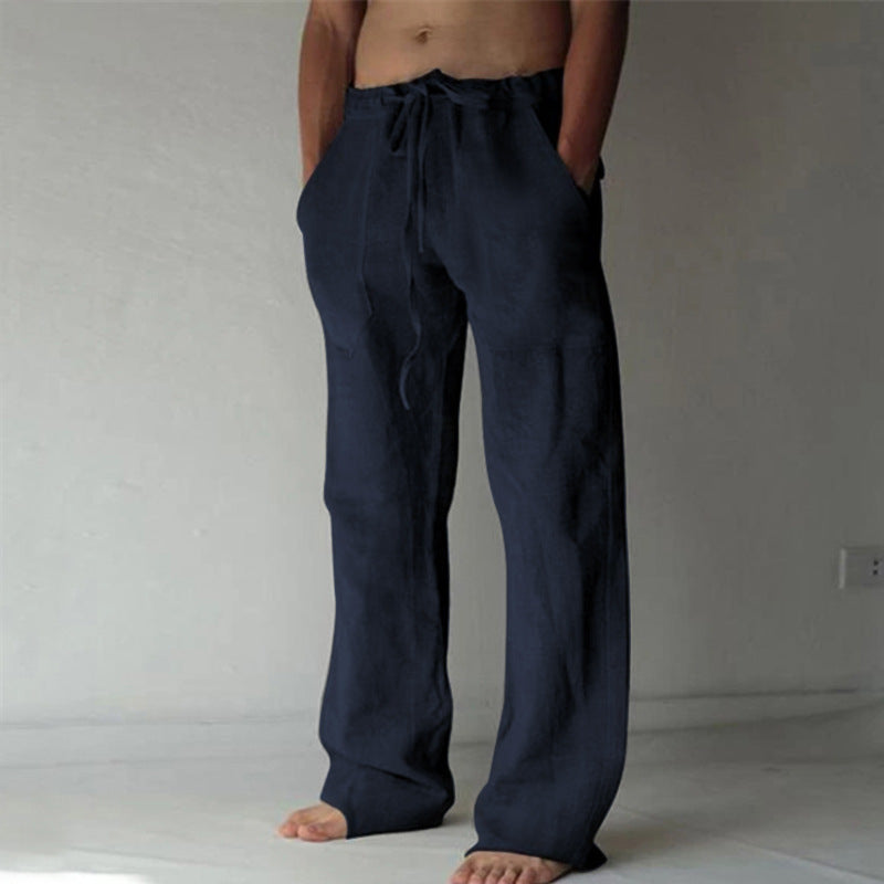 Pantalón de Pierna Ancha con Cintura Elástica y Cordón para Hombre | Ideal para Verano y Ocio