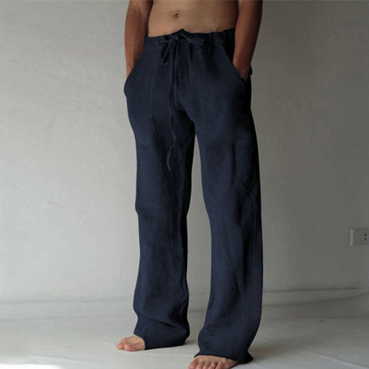 Pantalón de Pierna Ancha con Cintura Elástica y Cordón para Hombre | Ideal para Verano y Ocio