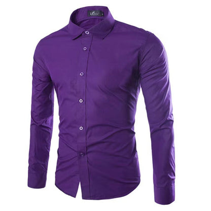 Camisa de Manga Larga con Cierre Abotonado para Hombre | Ideal para Oficina y Uso Diario